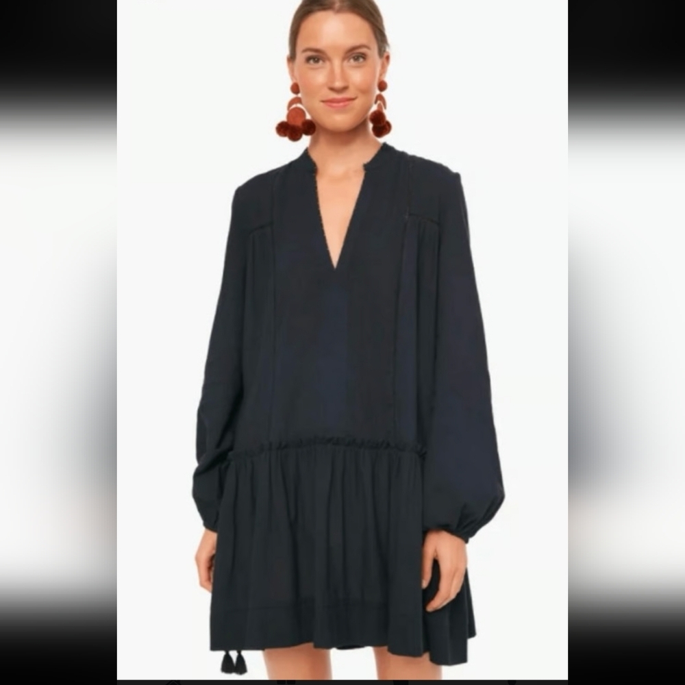Pomander Place Black Long-Sleeve Mini Dress